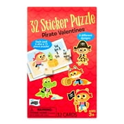 Mello Smello Valentine's Day Sticker Puzzle Pirate Valentine Kiddie Cards, 32CT