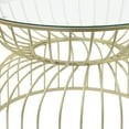 thumbnail image 4 of GDF Studio Modern Gold Metal Coffee Table with Clear Tempered Glass Top, 4 of 6