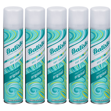(5 pack) Batiste Dry Shampoo Original Clean & Classic Instant Hair Refresh, 6.73 fl