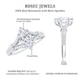 thumbnail image 5 of Rosec Jewels Marquise Cut Moissanite Engagement Ring - 5X10 mm, 1 Ct, D-VS1 Grade, 925 Sterling Silver, US 11.50, 5 of 6