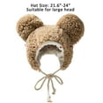 thumbnail image 5 of Ksopiavobs Faux Fur Hat with Bear Ear for Women Girls Cute Winter Hat Fuzzy Furry Bomber Hat Ear Cover Warm, 5 of 7
