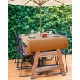 thumbnail image 3 of Burnt Orange Ombre Outdoor Rectangle Tablecloth with Umbrella Hole and Zipper, Orange Color Gradient Waterproof Table Cover, Farmhouse Washable Patio Tablecloths for Party Picnic, 60"x84", 3 of 6