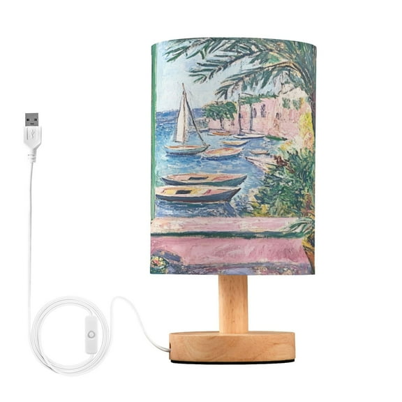 Yayeee Table Lamp for Bedroom Nightstand LED Portable Bedside Warm Light, Ocean Boat