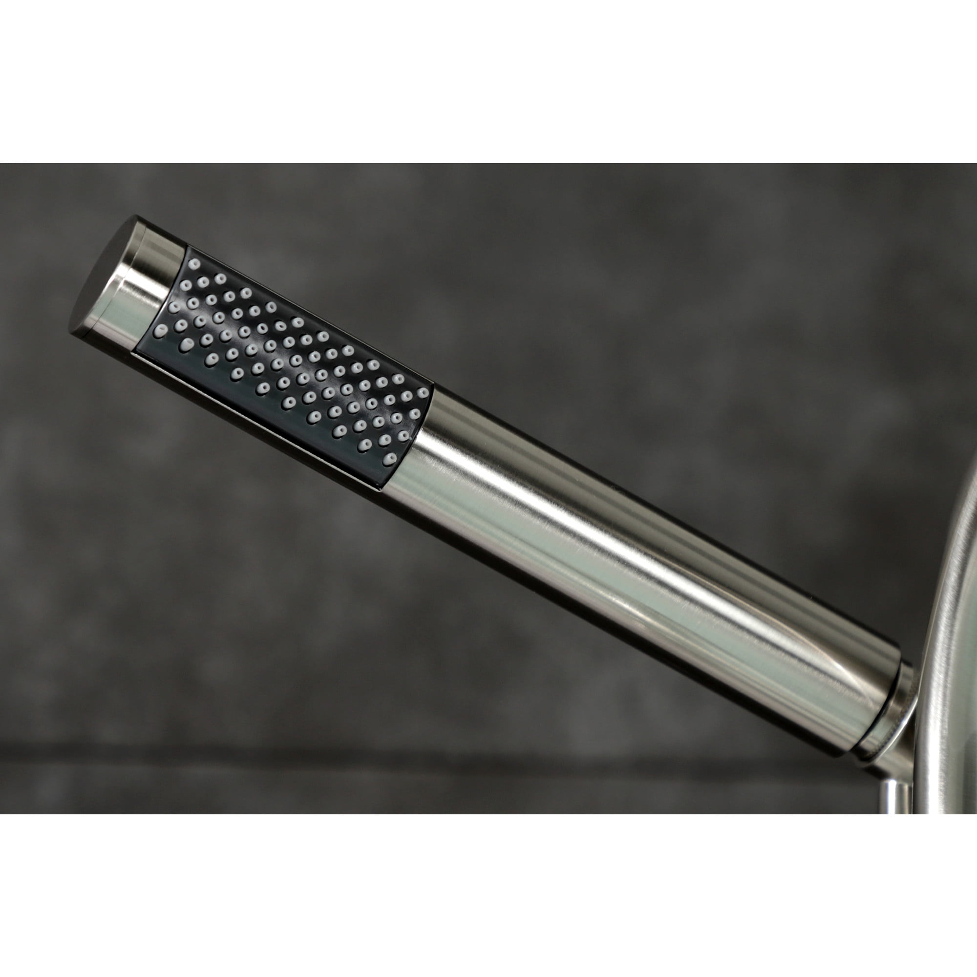Kingston Brass AE8108RX Belknap Three-Handle 2-Hole Deck-Mount Clawfoot Tub Faucet with Hand Shower in Brushed Nickel