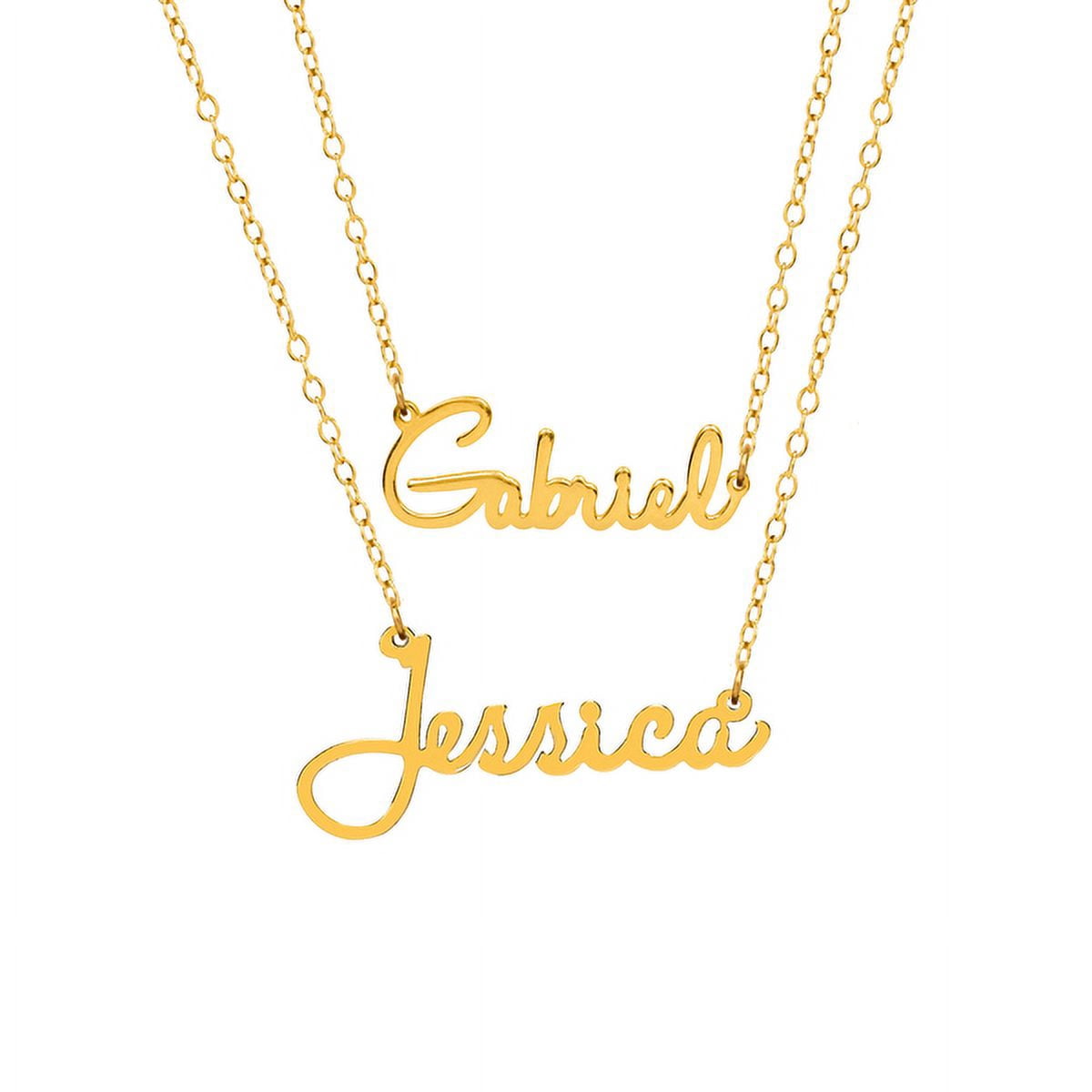 Personalized Two-Name Double Chain Name Necklace