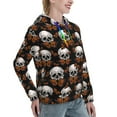 thumbnail image 6 of Fotbe Butterfly Skull Pattern Womens Long Sleeve Hoodie, Pullover Hooded Sweatshirt, Kangaroo Pocket Hoodie with Eye-catching Drawstrings-X-Large, 6 of 7