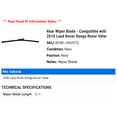 thumbnail image 2 of Rear Wiper Blade - Compatible with 2018 Land Rover Range Rover Velar, 2 of 2