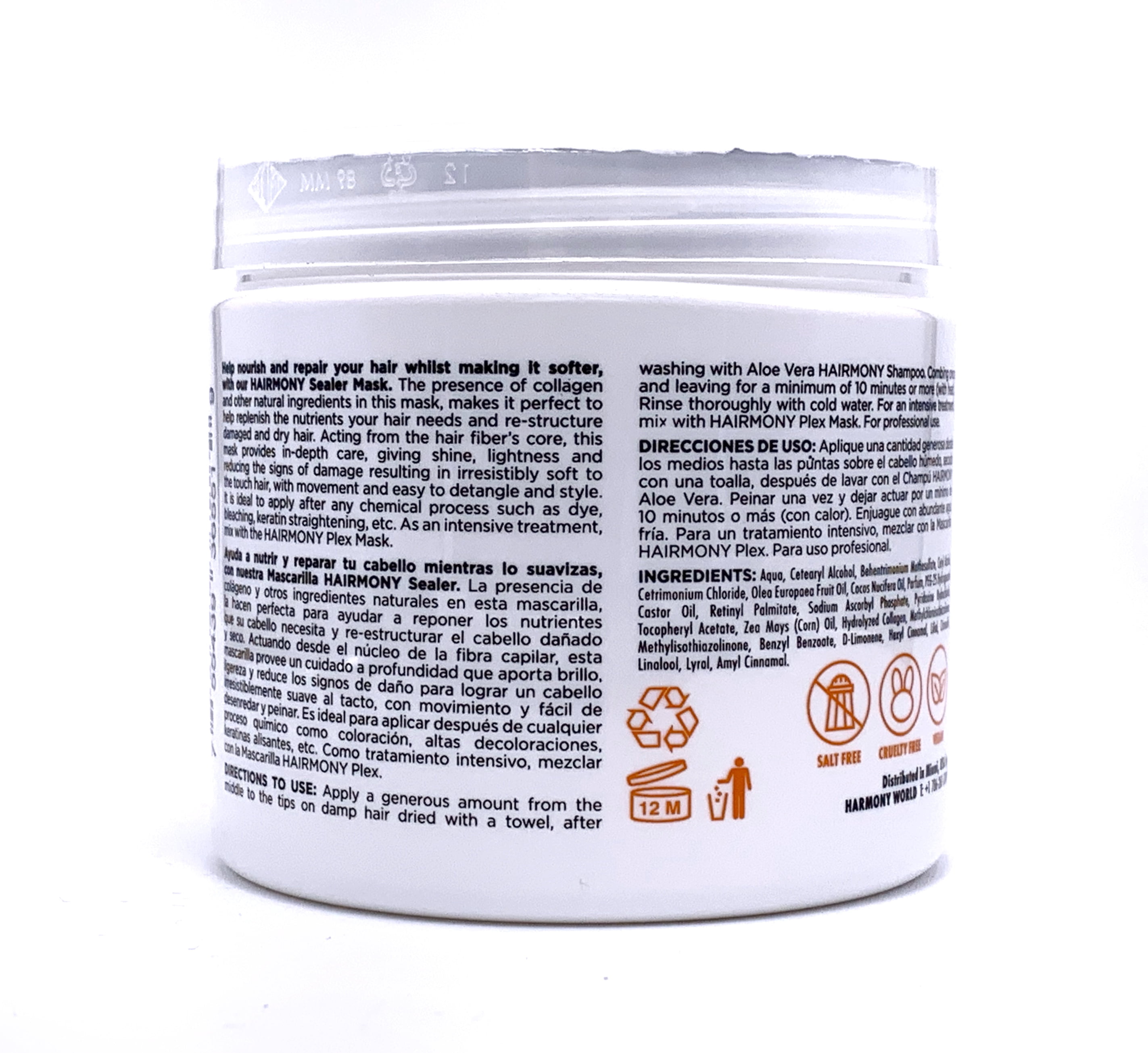 Hairmony Sealer Professional Hair Mask 16 Fl oz - Mascara Selladora para el cabello