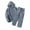 Gray, variant on Mens Fleece Lined Track Suits 2 Piece Sets Fuzzy Sherpa-Lined Hooded Sweatshirt and Pants Plaid Loungewear Sleepwear Black