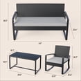 thumbnail image 3 of Lofka 8-Piece Patio Furniture Set, All-Weather Wicker Conversation Set with 2 Loveseats, 4 Rocking Chairs, 2 Glass Coffee Tables, Outdoor Furniture for Backyard, Balcony, Deck, Porch, Gray Cushions, 3 of 12