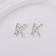 thumbnail image 1 of Pendientes de plata de ley s925 con forma de mini diamantes y 26 letras en inglés, con circonitas y diamantes, estilo coreano, para mujer, 1 of 6