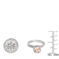 thumbnail image 5 of Dazzlingrock Collection 10K Cushion Morganite & Round White Diamond Ladies Bridal Halo Engagement Ring Set, White Gold, Size 9, 5 of 5