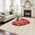 thumbnail image 2 of Large Area Rugs for Living Room Bedroom, Valentine's Day 5'x8' Rug Washable Carpet Runner Indoor Outdoor, Red Love Polka Dots Line Minimalist Beige Non Slip Floor Mats Rug for Kitchen, Bathroom, 2 of 8