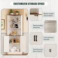 thumbnail image 5 of VKCC 68.1" Farmhouse Corner Cabinet with LED & Charging Station, Storage Cabinet for Living Room Bathroom, White, 5 of 8
