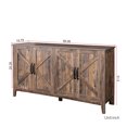 thumbnail image 3 of GZXS Freestanding 4-Door Storage Cabinet with Adjustable Interior Shelves, 59.06" Farmhouse Sideboard for Home Organization, Espresso, 3 of 7