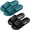 Black+darkgreen, variant on 2Pack Non-Slip Bathroom Slide Sandals for Men - Quick Drying Striped EVA Slippers - Indoor Shower & Home Use Shoes