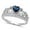 Dark Blue, variant on Sterling Silver Simulated Garnet CZ Heart Filigree Crown Ring Size 4