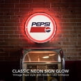 thumbnail image 3 of Licensed Pepsi Bottle Cap LED Neon Rope Sign 12" Round Vintage Light Up Wall Decor Retro Soda Logo for Man Cave Bar Garage Game Room USB Powered Neon Wall Art, 3 of 9