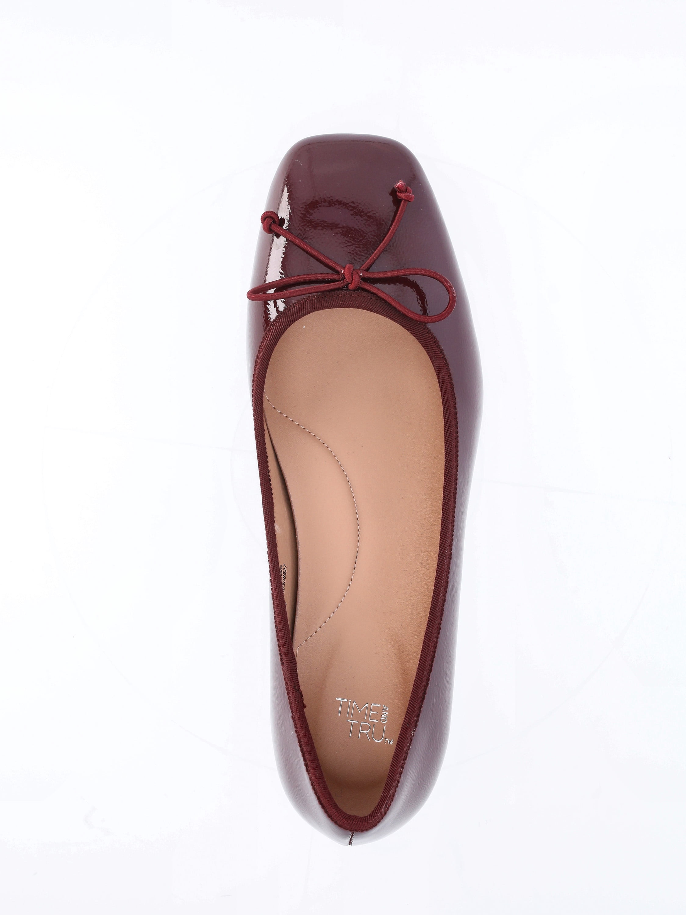 Time and Tru Women's String Bow Block Heel Ballet Shoes, Wide Width Available