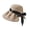 Khaki, variant on Women Bow‑Knot Bucket Hat Summer Wide Brim UV Protection Sun Hat Pleated Design Casual Outdoor Breathable Travel Fisherman Cap