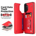 thumbnail image 5 of Mantto for Samsung Galaxy A13 5G Back Wallet Case, Card Slots Holder RFID Blocking Luxury PU Leather Shockproof Cover, Double Magnetic Buttons Kickstand Case,Red, 5 of 7