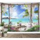 thumbnail image 1 of Tapiz de pared de playa de océano turquesa para colgar en la pared tropical oriental, 1 of 5