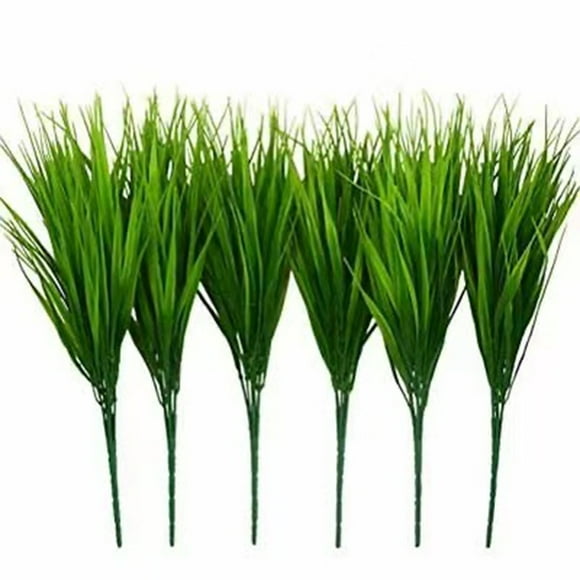 10 Pieces Fake Plastic Wheat Grass Artificial Outdoor Plants Fake Plastic Greenery Shrubs