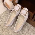 thumbnail image 2 of Beige Womens Flat Shoes Slip On Casual Wear With Decorative Buckle Soft Mesh Upper for Everyday Comfort Available Size 7.5, 2 of 3