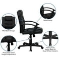 thumbnail image 2 of Mid-Back Black Leather Swivel Task Chair with Arms, 2 of 9