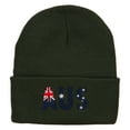 thumbnail image 5 of Australia AUS Flag Embroidered Long Beanie - Olive OSFM, 5 of 5