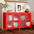 thumbnail image 2 of Small 2 Transparent Door Metal Storage Side Buffet Cabinet for Bed Room,Living Room,Entryway,Hallway,Home,Hotel,Office,Garage,Kitchen,1 Removable Shelf., 2 of 9