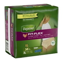 Depend Fit-Flex Maximum Absorbency Underwear XL 15 ct (Pack of 4)