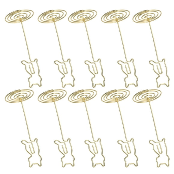 HEALEEP 10Ud Clip Metálico Dorado Para Organización De Tarjetas Y Notas En Escritorio Profesional