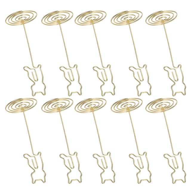 HEALEEP 10Ud Clip Metálico Dorado Para Organización De Tarjetas Y Notas En Escritorio Profesional