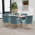 thumbnail image 5 of SEYNAR Modern Glam Boucle Pleated Velvet Accent Dining Chair, Set of 6 for Living Room with Rear Handle（Green）, 5 of 11
