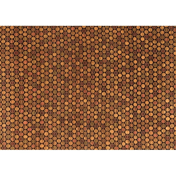 Ahgly Company Indoor Rectangle Abstract Orange Modern Area Rugs, 4' x 6'