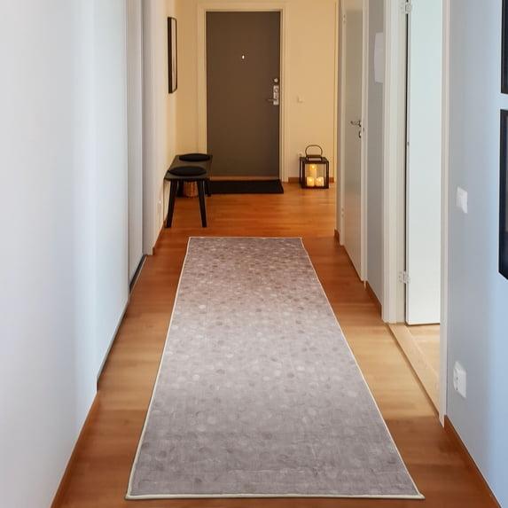 Geometric Decorative Rug, Small Dot Tiles Shape Simple Classical Creative Design, Quality Carpet for Bedroom Dorm and Living Room, 6 Sizes, Pale Mauve, by Ambesonne