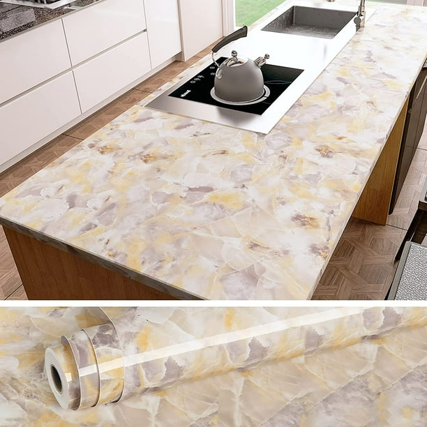 VEELIKE Marble Contact Paper for Countertops Waterproof 15.7''x118