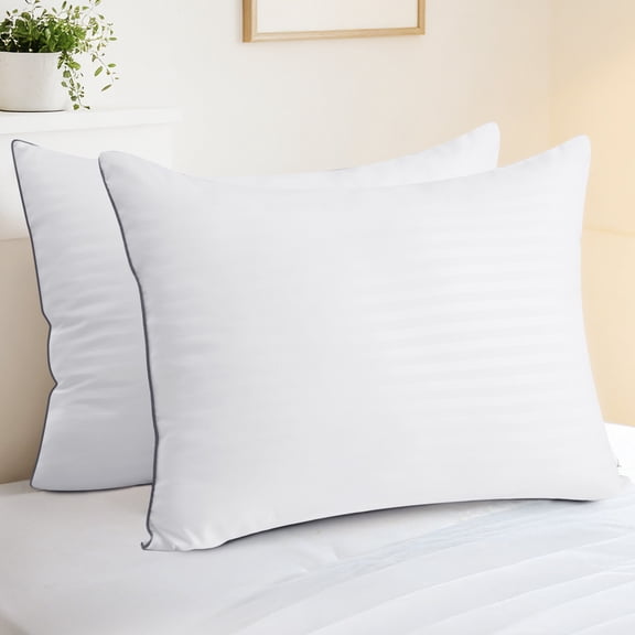 Vccoem Pillows Queen Size Set of 2, Bed Pillows for Side, Back and Stomach Sleepers, Super Soft Down Alternative Filling, Luxury Fluffy Hotel Quality and Machine Washable, 28 x 18 inches