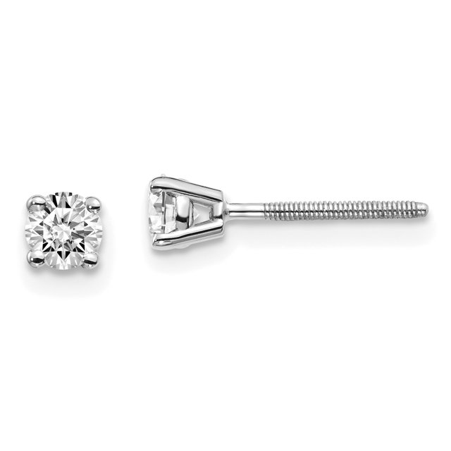 14k White Gold 1/3 Carat Round Lab Grown Diamond Screw Back Stud Earrings Hidden Category Banner