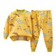 thumbnail image 2 of Conjuntos de blusas y camisas de cuello redondo y manga larga para niños con estampado forrado de vellón para mayor calidez Conjunto de ropa de dormir de manga larga con cuello redondo para el hogar d, 2 of 6