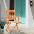 thumbnail image 3 of Teak Wood Santa Barbara Folding Outdoor Patio Dining Arm Chair, A-Grade Teak Wood (set of 2), 3 of 5