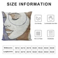 thumbnail image 5 of YINGXI  Minimal Throw Pillow Cushion Case, Modern Line Art Woman Portrait with Contemporary Leafy Geometric Details, Modern Accent Double-Sided Digital Printing,Tan Amber Lavender 24x24in, 5 of 5