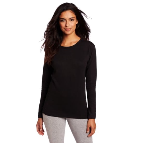 Duofold Women's Mid Weight Wicking Thermal Shirt, Black, X Large