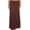 Brown, variant on Women's Plus Size High Waist Foldable Elastic Band Relaxed Fit Solid Maxi Skirt