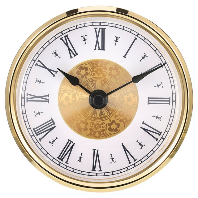 JINGT Replace Accessories Quartz Clock Insert Mechanism Replacement 80MM 80g Clear Lens Metal Precision Roman Arabic Gold A