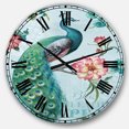 thumbnail image 1 of DesignArt Handpainted Peacock Large Wall Clock, 1 of 2