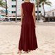 thumbnail image 3 of Vestido fluido con cuello en V y corte en A para mujer - Ligero, ideal para la playa o el brunch, poliéster y spandex, tallas S-XXXL, 3 of 6