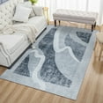 thumbnail image 3 of Astorug 5x8 Machine Washable Low Pile Soft Area Rug, Non-Slip Abstract Rug for Living Room, Bedroom, Gray, 3 of 8