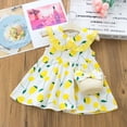 thumbnail image 4 of Vedolay Girls Dress Strawberry Print Sleeveless Crew Neck Casual Dress,Yellow 12-18 Months, 4 of 4
